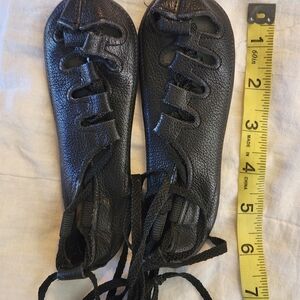 Black Kids Leather Shoes